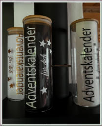 Glasbehälter mit Text - Dekoration handgemacht - Crea & Fantasie - Wangen an der Aare - Oberaargau - Bern - Schweiz -